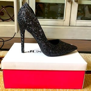 JustFab - Glittery, Black Heels